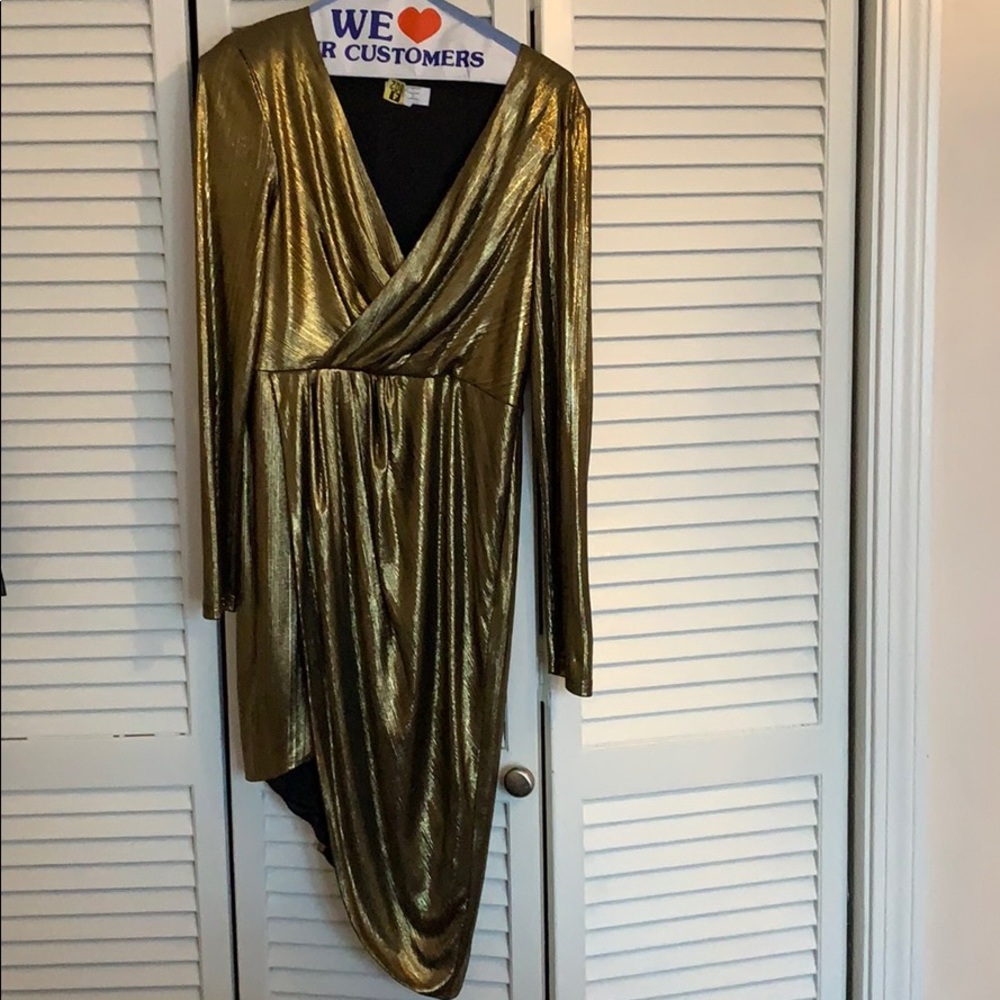 Ryse gold asymmetrical dress